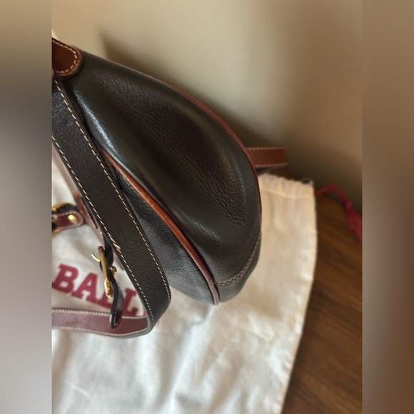 Bally Brown & Black Leather Shoulder Bag / Crossbody + Dustbag - Picture 6 of 11